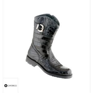 Caporicci 573 Black Genuine alligator boots